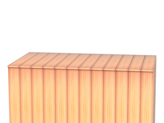 Realistic 3d wooden table front view