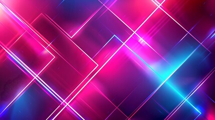 Abstract geometric fantasy glow neon line background