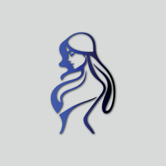 Young female body outline silhouette beauty logo design