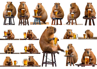 capybara drinks beer