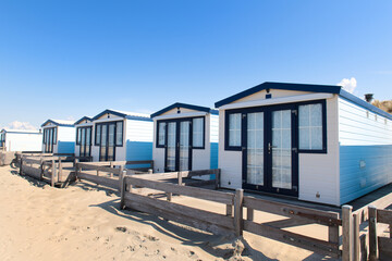 Beach cabins at the North sea coast - 773424480