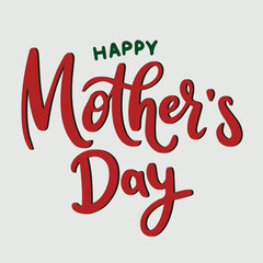 Happy Mother's Day text banner. Hand drawn vector art.