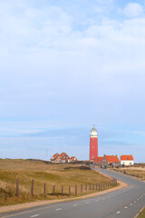 Fototapeta na wymiar Lighthouse on Dutch island Texel