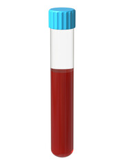 3D Realistic Medical Test blood sample tube rendering, 