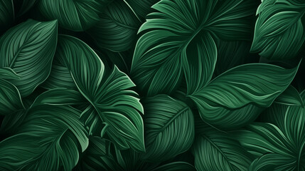 Nature green tropical leaves - 773425403