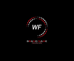 WF letter logo design on black background. WF creative initials letter logo concept. WF letter design.