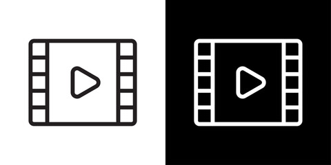 Fototapeta na wymiar Dynamic Film Icon Set Designed for Film Enthusiasts and Professionals with Video Clips and Cinematic Pictograms