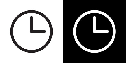 Time Indication and Clock Icons. Watch Display and Hourly Symbol.