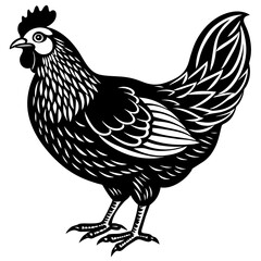 chicken silhouette vector art illustration