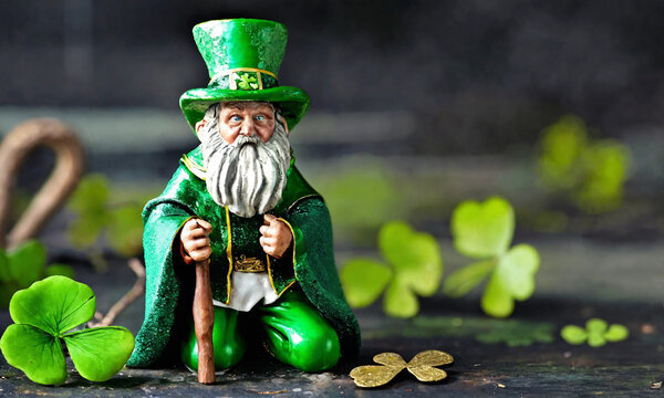 Saint-Patrick tr&egrave;fle &agrave; quatre feuilles chance