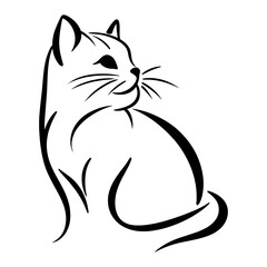 High-quality cat outline Colorful illustration