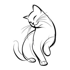 High-quality cat outline Colorful illustration