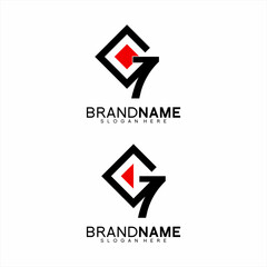Letter G7 logo design with diamond symbol.