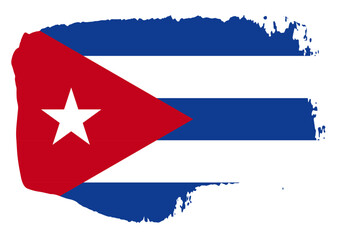 Cuba flag with palette knife paint brush strokes grunge texture design. Grunge brush stroke effect