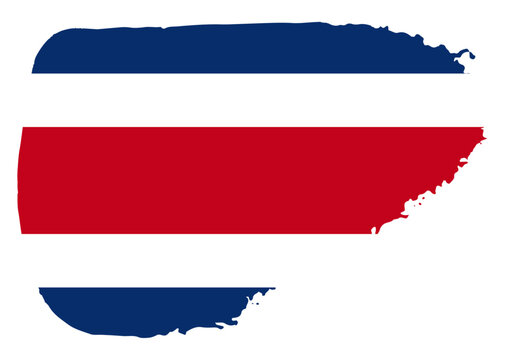Costa Rica flag with palette knife paint brush strokes grunge texture design. Grunge brush stroke effect