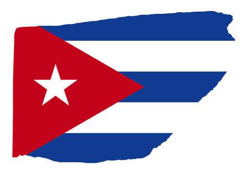 Cuba flag with palette knife paint brush strokes grunge texture design. Grunge brush stroke effect