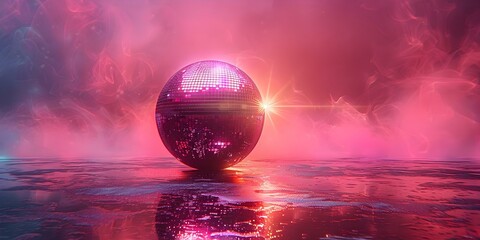 Vibrant neon disco ball VJ loop animation for music events clubs and fashion shows. Concept Music Events, Clubs, Fashion Shows, Neon Disco Ball, VJ Loop Animation