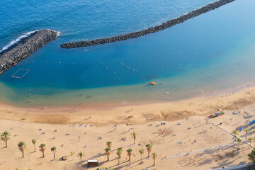 coast line of beach las Teresitas by Santa Cruz de Tenerife, Spain