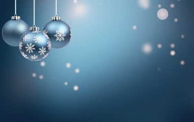 Fototapeta na wymiar Beautiful christmas balls banner with text space