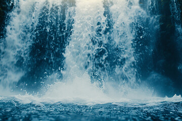 close-up of a high waterfall .