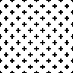 Crosses seamless ornament. Signs illustration. Plusses wallpaper. Folk pattern. Tribal ornate. Ethnic motif. Forms background. Digital paper, textile print, web design, abstract image. Vector artwork