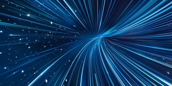 Swirling blue and pink abstract pattern.. Concept of leading in business, Hi tech products, warp speed wormhole science vector design. Horizontal speed lines background