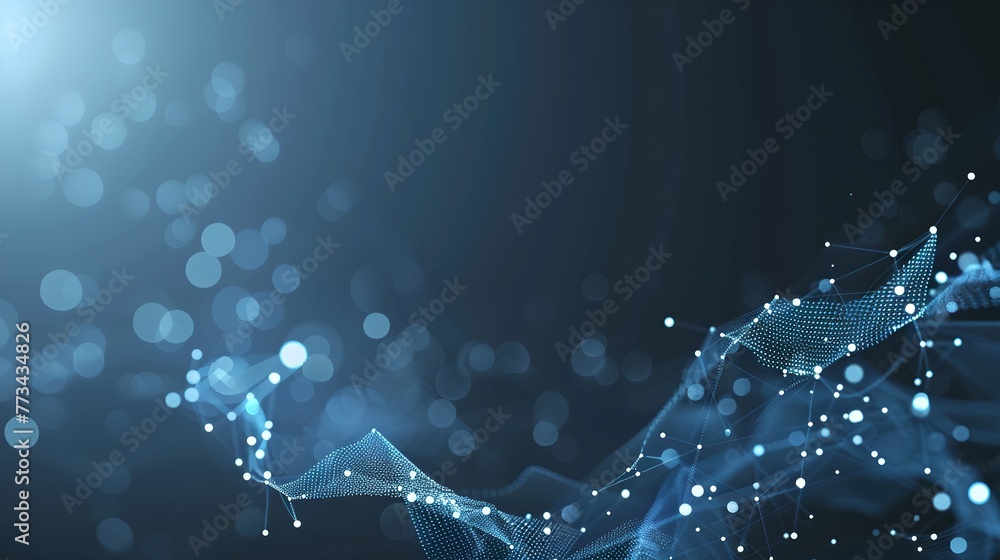 Poster elegant abstract technology background with dynamic particles. digital connection concept for banner