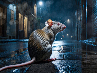 Ratte in einer kleinen Stadt