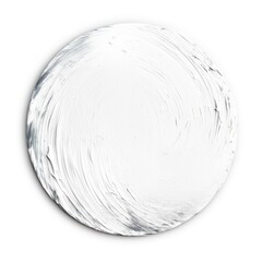 White thin barely noticeable paint brush circle background pattern isolated on white background