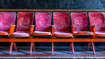 rows of pink seats in a cinema