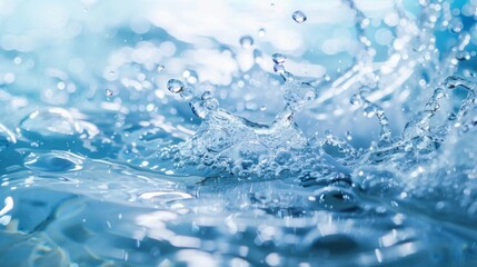 Close up of refreshing blue water background