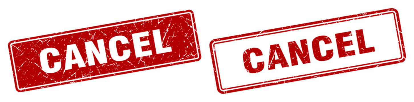 cancel stamp set. cancel square grunge sign