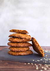 Homemade oatmeal cookies .  Healthy biscuits 
