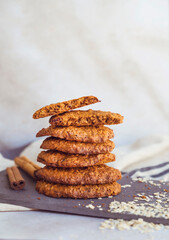 Homemade oatmeal cookies .  Healthy biscuits 