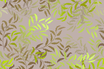 Willow branches tree leaves premium vector seamless pattern. - 773440465