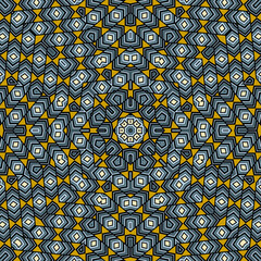 Contemporary mosaic endless pattern vector composition. Tetro fabric motif. - 773440471