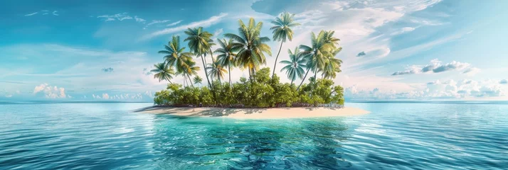 Crédence de cuisine en verre imprimé Bora Bora, Polynésie française Tropical Islands. Summer Holiday with Palm Trees and Beach Panorama