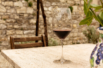 Wine Tastings in one of Chianti Classico winery. Chianti is an Italian red wine produced in central Tuscany, principally from the Sangiovese grape.