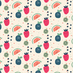 fruits patterns pastel colors