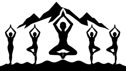Deferent types of yoga vector illustration