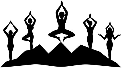 Deferent types of yoga vector illustration