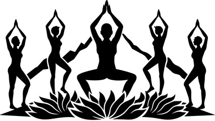 Fototapeta premium Deferent types of yoga vector illustration