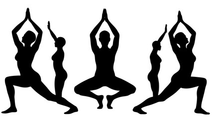Deferent types of yoga vector illustration
