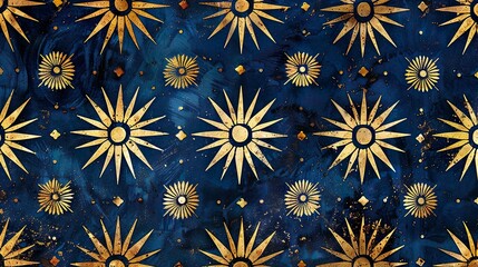 Moroccan golden Stars Repeating star motifs inspired by traditional Moroccan architecture background.