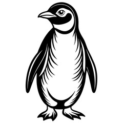 penguin silhouette vector art illustration