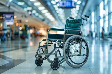 wheelchair in the airport terminal