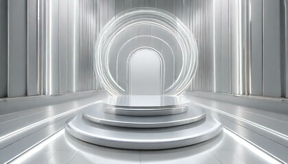 Obraz premium The Center of Attention: A Neon-Lit Product Display