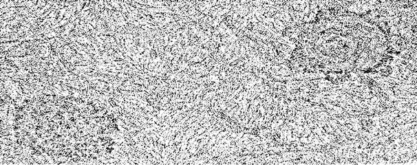 Monochrome texture composed of irregular graphic elements. Distressed uneven grunge background. Abstract vector illustration. Overlay for interesting effect and depth. Isolated on white background.
