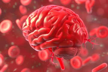 3D Human Brain in Focus with Blood Cells
