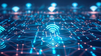 Wireless data network and connection technology concept